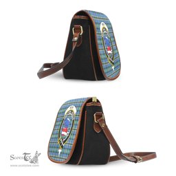 Scottish Weir Ancient Tartan Saddle Crossbody Bag with Family Crest Scottish Plaid Tartan Plaid - ScotsTee - scotstee.com