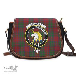 Scottish Stewart of Appin Tartan Saddle Crossbody Bag with Family Crest Scottish Plaid Tartan Plaid - ScotsTee - scotstee.com
