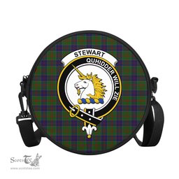 Scottish Stewart of Appin Hunting Tartan Round Crossbody Bags - Round Purse with Family Crest Scottish Plaid Tartan Plaid - ScotsTee - scotstee.com