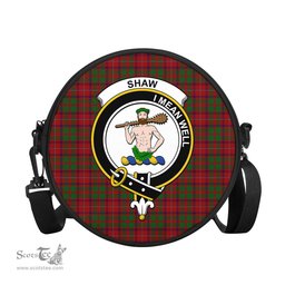 Scottish Shaw of Tordarroch Red Dress Tartan Round Crossbody Bags - Round Purse with Family Crest Scottish Plaid Tartan Plaid - ScotsTee - scotstee.com