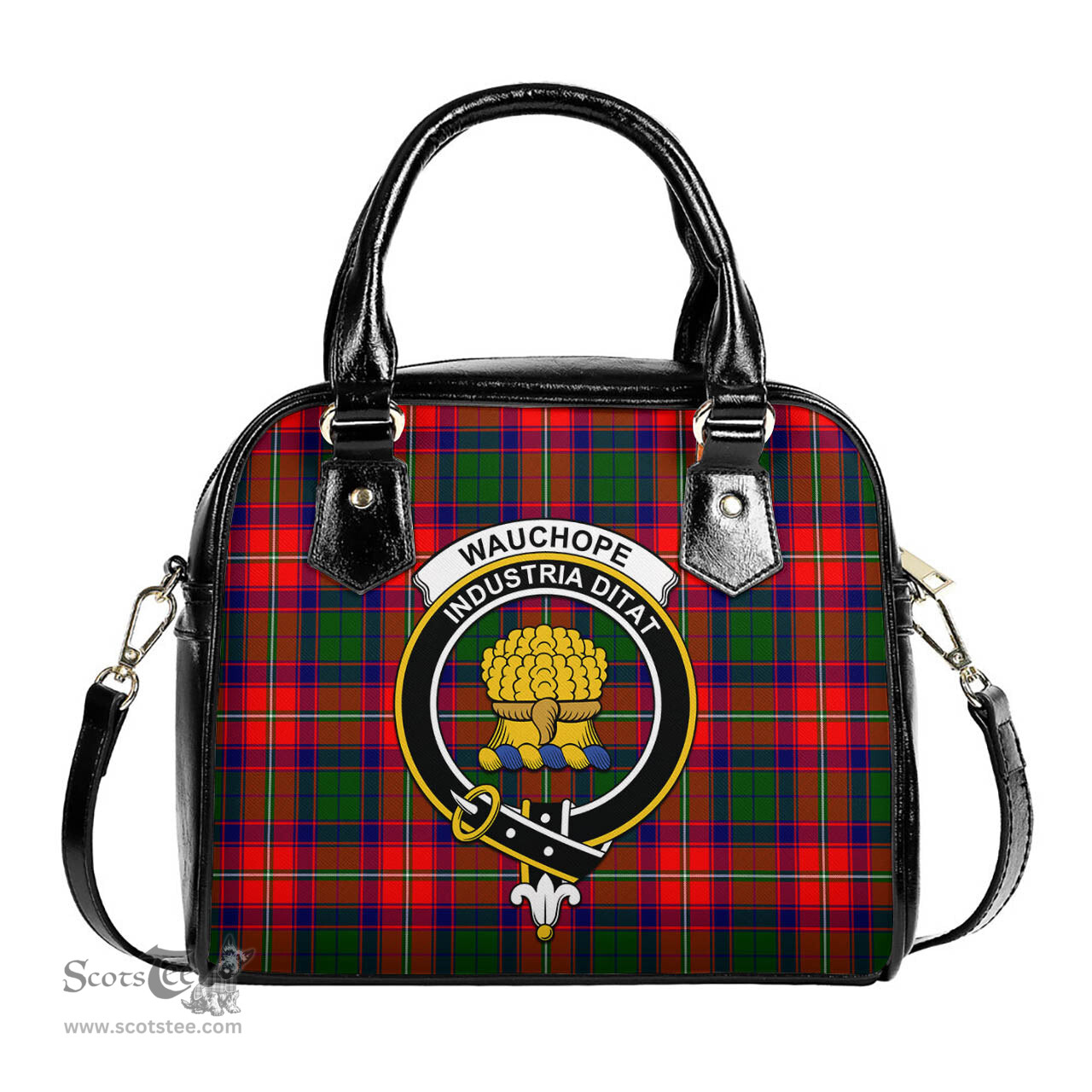 Scottish Wauchope Tartan Shoulder Handbags with Family Crest Scottish Plaid Tartan Plaid - ScotsTee - scotstee.com