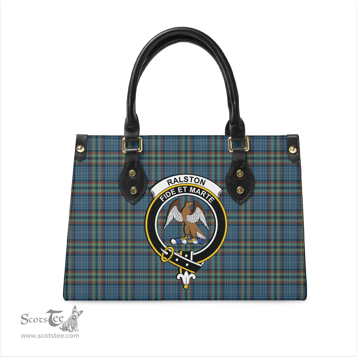 Scottish Ralston UK Tartan Leather Bag for Women with Family Crest Scottish Plaid Tartan Plaid - ScotsTee - scotstee.com