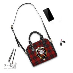 Scottish Wemyss Tartan Shoulder Handbags with Family Crest Scottish Plaid Tartan Plaid - ScotsTee - scotstee.com