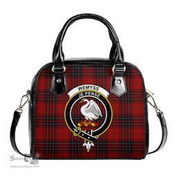 Scottish Wemyss Tartan Shoulder Handbags with Family Crest Scottish Plaid Tartan Plaid - ScotsTee - scotstee.com