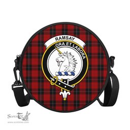 Scottish Ramsay Tartan Round Crossbody Bags - Round Purse with Family Crest Scottish Plaid Tartan Plaid - ScotsTee - scotstee.com