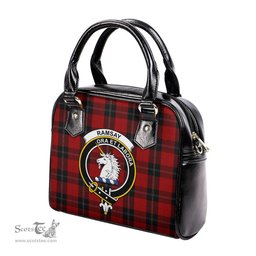 Scottish Ramsay Tartan Shoulder Handbags with Family Crest Scottish Plaid Tartan Plaid - ScotsTee - scotstee.com