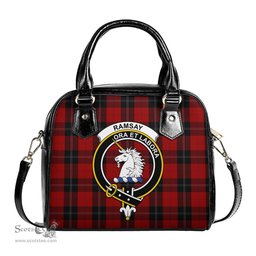 Scottish Ramsay Tartan Shoulder Handbags with Family Crest Scottish Plaid Tartan Plaid - ScotsTee - scotstee.com