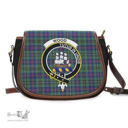 Scottish Wood Modern Tartan Saddle Crossbody Bag with Family Crest Scottish Plaid Tartan Plaid - ScotsTee - scotstee.com