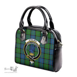 Scottish Stirling Tartan Shoulder Handbags with Family Crest Scottish Plaid Tartan Plaid - ScotsTee - scotstee.com