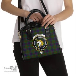 Scottish Stewart of Appin Hunting Tartan Shoulder Handbags with Family Crest Scottish Plaid Tartan Plaid - ScotsTee - scotstee.com