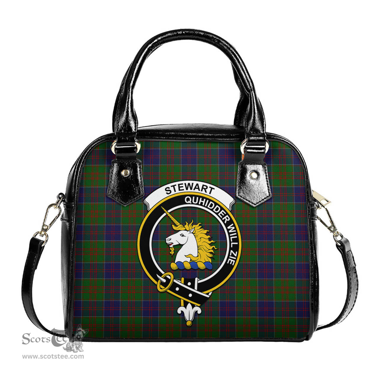 Scottish Stewart of Appin Hunting Tartan Shoulder Handbags with Family Crest Scottish Plaid Tartan Plaid - ScotsTee - scotstee.com