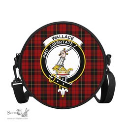 Scottish Wallace Tartan Round Crossbody Bags - Round Purse with Family Crest Scottish Plaid Tartan Plaid - ScotsTee - scotstee.com