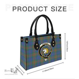Scottish Stewart of Appin Hunting Ancient Tartan Leather Bag for Women with Family Crest Scottish Plaid Tartan Plaid - ScotsTee - scotstee.com