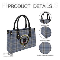Scottish Tweedie Tartan Leather Bag for Women with Family Crest Scottish Plaid Tartan Plaid - ScotsTee - scotstee.com