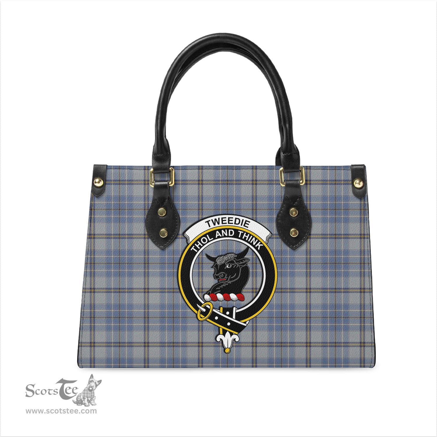 Scottish Tweedie Tartan Leather Bag for Women with Family Crest Scottish Plaid Tartan Plaid - ScotsTee - scotstee.com