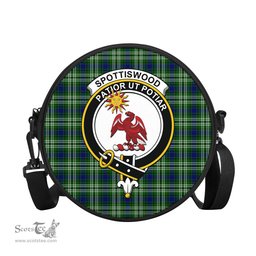 Scottish Spottiswood Tartan Round Crossbody Bags - Round Purse with Family Crest Scottish Plaid Tartan Plaid - ScotsTee - scotstee.com