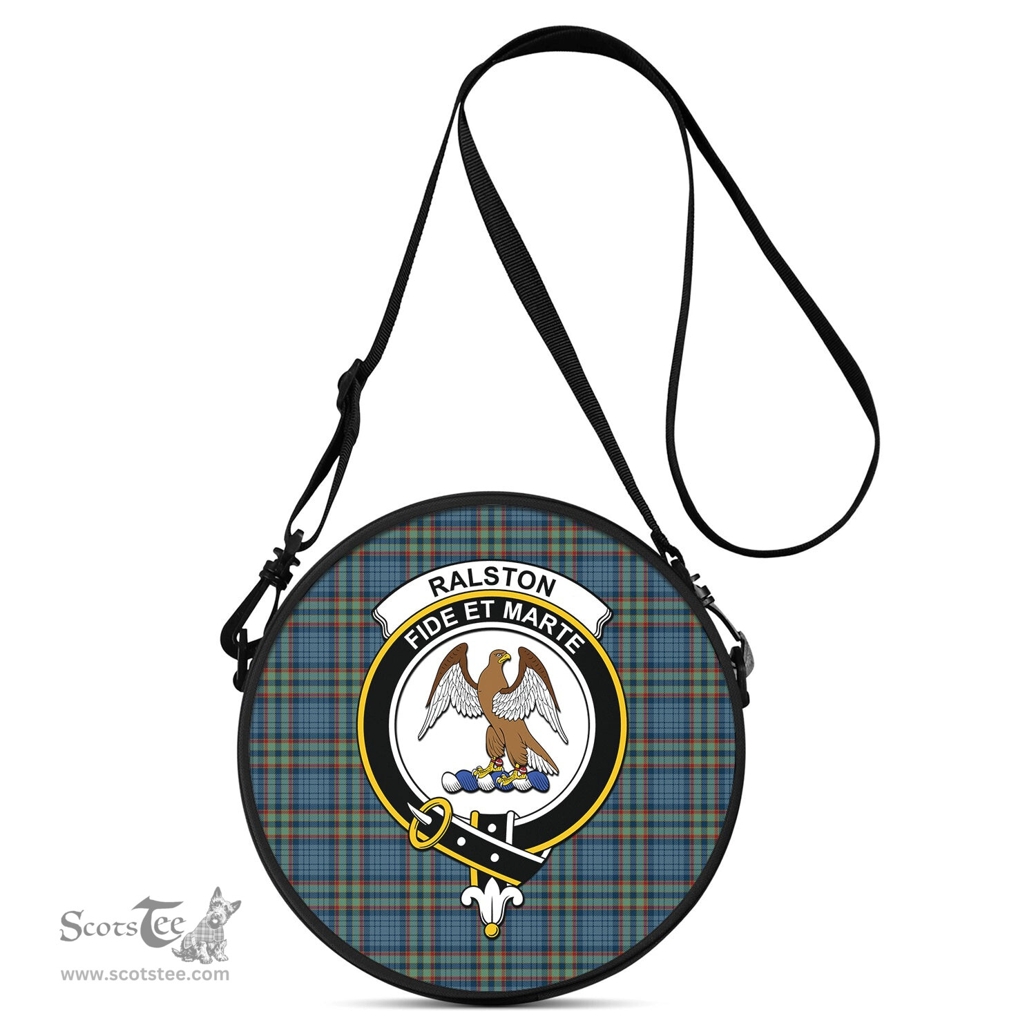 Scottish Ralston UK Tartan Round Crossbody Bags - Round Purse with Family Crest Scottish Plaid Tartan Plaid - ScotsTee - scotstee.com