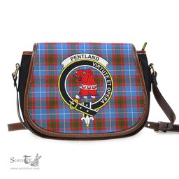 Scottish Pentland Tartan Saddle Crossbody Bag with Family Crest Scottish Plaid Tartan Plaid - ScotsTee - scotstee.com