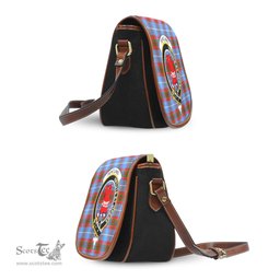 Scottish Pentland Tartan Saddle Crossbody Bag with Family Crest Scottish Plaid Tartan Plaid - ScotsTee - scotstee.com