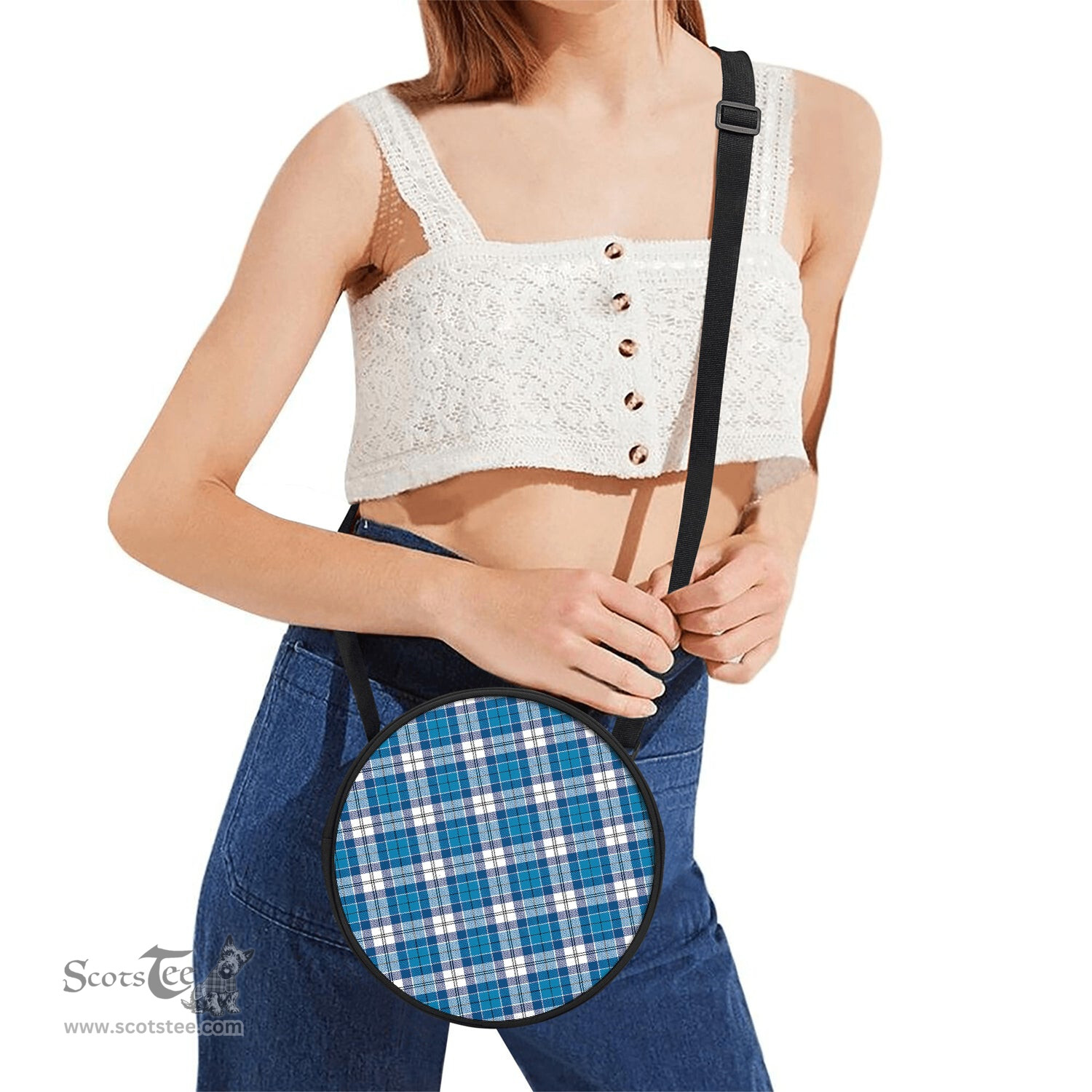 Scottish Roberton Tartan Round Crossbody Bags - Round Purse Scottish Plaid Tartan Plaid - ScotsTee - scotstee.com