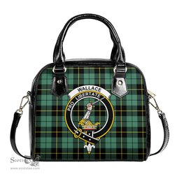 Scottish Wallace Hunting Ancient Tartan Shoulder Handbags with Family Crest Scottish Plaid Tartan Plaid - ScotsTee - scotstee.com