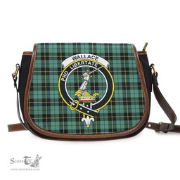 Scottish Wallace Hunting Ancient Tartan Saddle Crossbody Bag with Family Crest Scottish Plaid Tartan Plaid - ScotsTee - scotstee.com