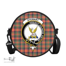 Scottish Stewart Royal Ancient Tartan Round Crossbody Bags - Round Purse with Family Crest Scottish Plaid Tartan Plaid - ScotsTee - scotstee.com
