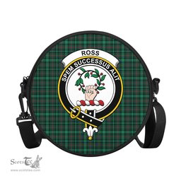 Scottish Ross Hunting Modern Tartan Round Crossbody Bags - Round Purse with Family Crest Scottish Plaid Tartan Plaid - ScotsTee - scotstee.com