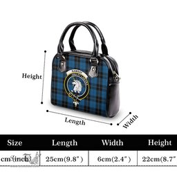 Scottish Ramsay Blue Hunting Tartan Shoulder Handbags with Family Crest Scottish Plaid Tartan Plaid - ScotsTee - scotstee.com