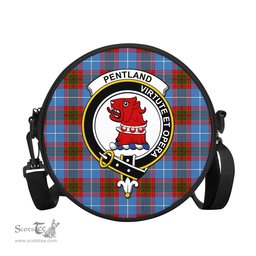 Scottish Pentland Tartan Round Crossbody Bags - Round Purse with Family Crest Scottish Plaid Tartan Plaid - ScotsTee - scotstee.com