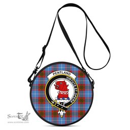 Scottish Pentland Tartan Round Crossbody Bags - Round Purse with Family Crest Scottish Plaid Tartan Plaid - ScotsTee - scotstee.com