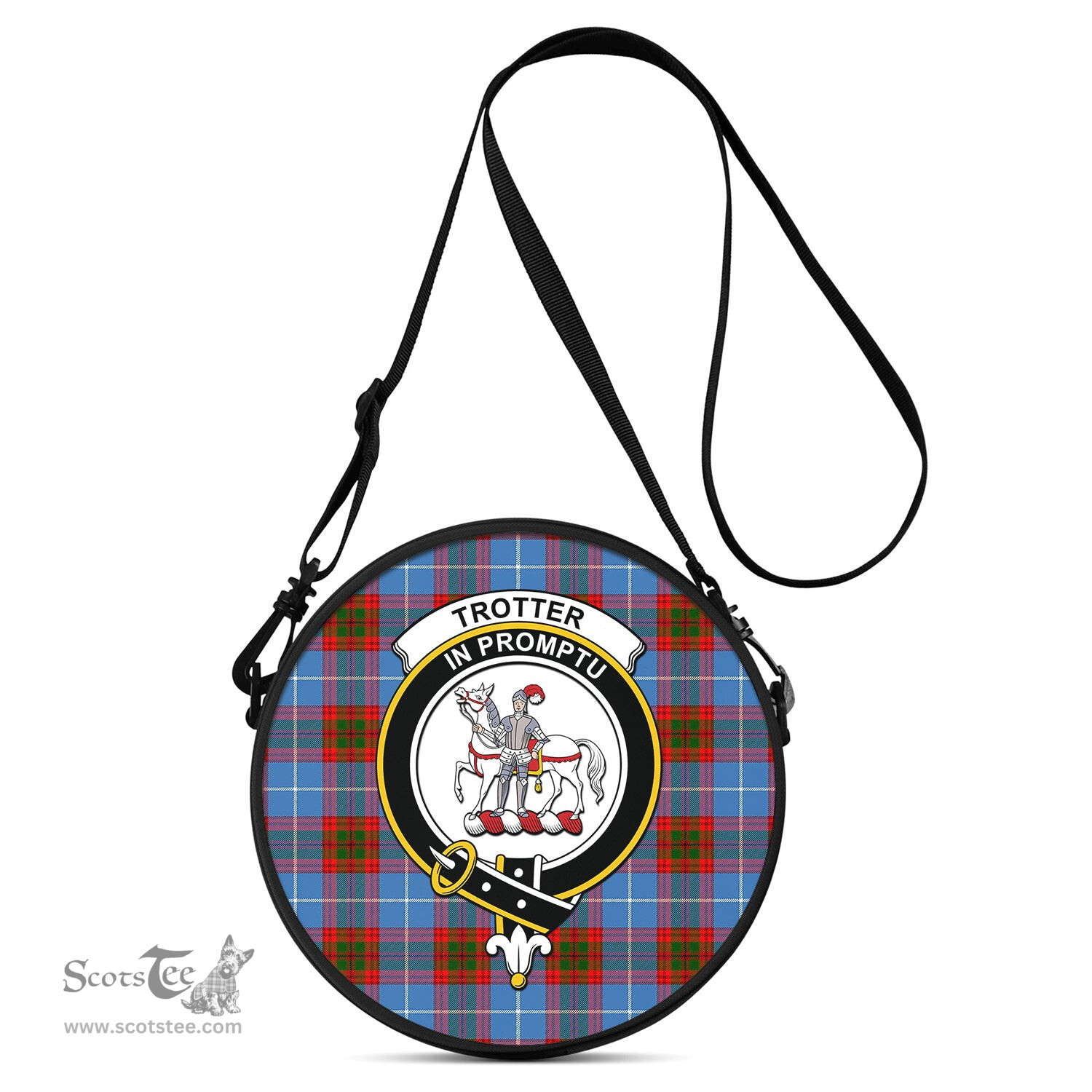 Scottish Trotter Tartan Round Crossbody Bags - Round Purse with Family Crest Scottish Plaid Tartan Plaid - ScotsTee - scotstee.com