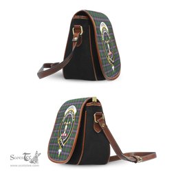Scottish Russell Tartan Saddle Crossbody Bag with Family Crest Scottish Plaid Tartan Plaid - ScotsTee - scotstee.com