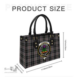 Scottish Thompson Grey Tartan Leather Bag for Women with Family Crest Scottish Plaid Tartan Plaid - ScotsTee - scotstee.com