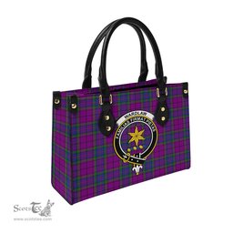 Scottish Wardlaw Modern Tartan Leather Bag for Women with Family Crest Scottish Plaid Tartan Plaid - ScotsTee - scotstee.com