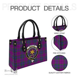 Scottish Wardlaw Modern Tartan Leather Bag for Women with Family Crest Scottish Plaid Tartan Plaid - ScotsTee - scotstee.com