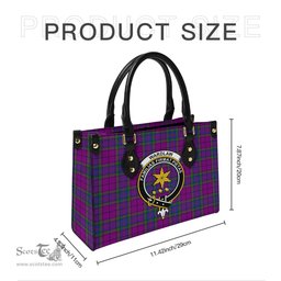 Scottish Wardlaw Modern Tartan Leather Bag for Women with Family Crest Scottish Plaid Tartan Plaid - ScotsTee - scotstee.com
