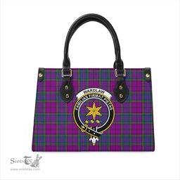 Scottish Wardlaw Modern Tartan Leather Bag for Women with Family Crest Scottish Plaid Tartan Plaid - ScotsTee - scotstee.com