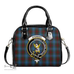 Scottish Stewart Royal Blue Tartan Shoulder Handbags with Family Crest Scottish Plaid Tartan Plaid - ScotsTee - scotstee.com