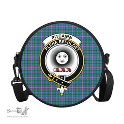 Scottish Pitcairn Hunting Tartan Round Crossbody Bags - Round Purse with Family Crest Scottish Plaid Tartan Plaid - ScotsTee - scotstee.com