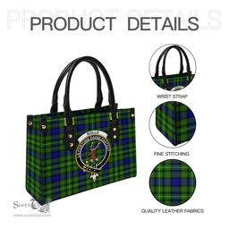 Scottish Rollo Modern Tartan Leather Bag for Women with Family Crest Scottish Plaid Tartan Plaid - ScotsTee - scotstee.com