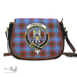 Scottish Preston Tartan Saddle Crossbody Bag with Family Crest Scottish Plaid Tartan Plaid - ScotsTee - scotstee.com