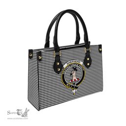 Scottish Shepherd Tartan Leather Bag for Women with Family Crest Scottish Plaid Tartan Plaid - ScotsTee - scotstee.com