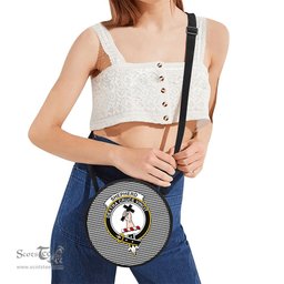 Scottish Shepherd Tartan Round Crossbody Bags - Round Purse with Family Crest Scottish Plaid Tartan Plaid - ScotsTee - scotstee.com