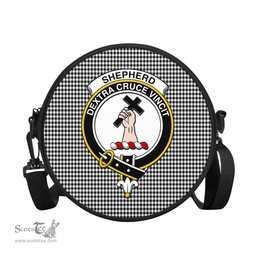 Scottish Shepherd Tartan Round Crossbody Bags - Round Purse with Family Crest Scottish Plaid Tartan Plaid - ScotsTee - scotstee.com
