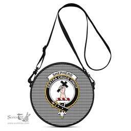 Scottish Shepherd Tartan Round Crossbody Bags - Round Purse with Family Crest Scottish Plaid Tartan Plaid - ScotsTee - scotstee.com