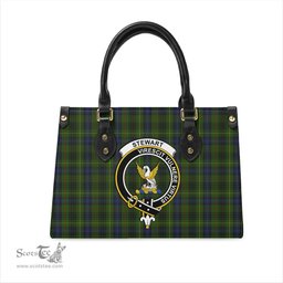 Scottish Stewart Hunting Tartan Leather Bag for Women with Family Crest Scottish Plaid Tartan Plaid - ScotsTee - scotstee.com