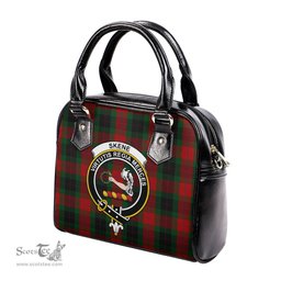 Scottish Skene of Cromar Black Tartan Shoulder Handbags with Family Crest Scottish Plaid Tartan Plaid - ScotsTee - scotstee.com
