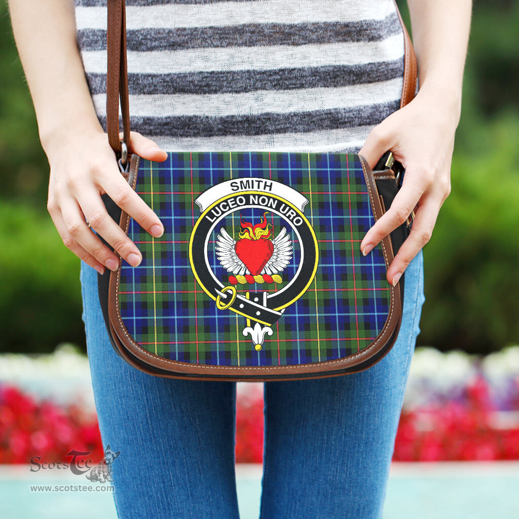 Scottish Smith Modern Tartan Saddle Crossbody Bag with Family Crest Scottish Plaid Tartan Plaid - ScotsTee - scotstee.com