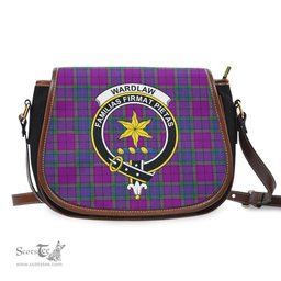 Scottish Wardlaw Modern Tartan Saddle Crossbody Bag with Family Crest Scottish Plaid Tartan Plaid - ScotsTee - scotstee.com